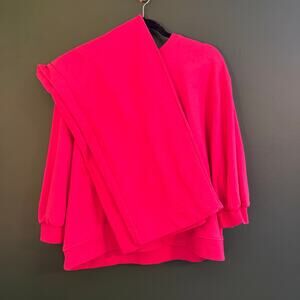 And Away Women's Hot Pink Sweatsuit Loungewear 2 pc M L EUC